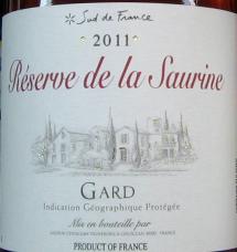 Reserve de la Saurine - Vin de Pays du Gard Rouge 2019 (750ml) (750ml)