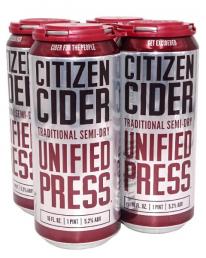 Citizen Cider - Unified Press Traditional Semi-Dry Cider (4 pack 16oz cans) (4 pack 16oz cans)
